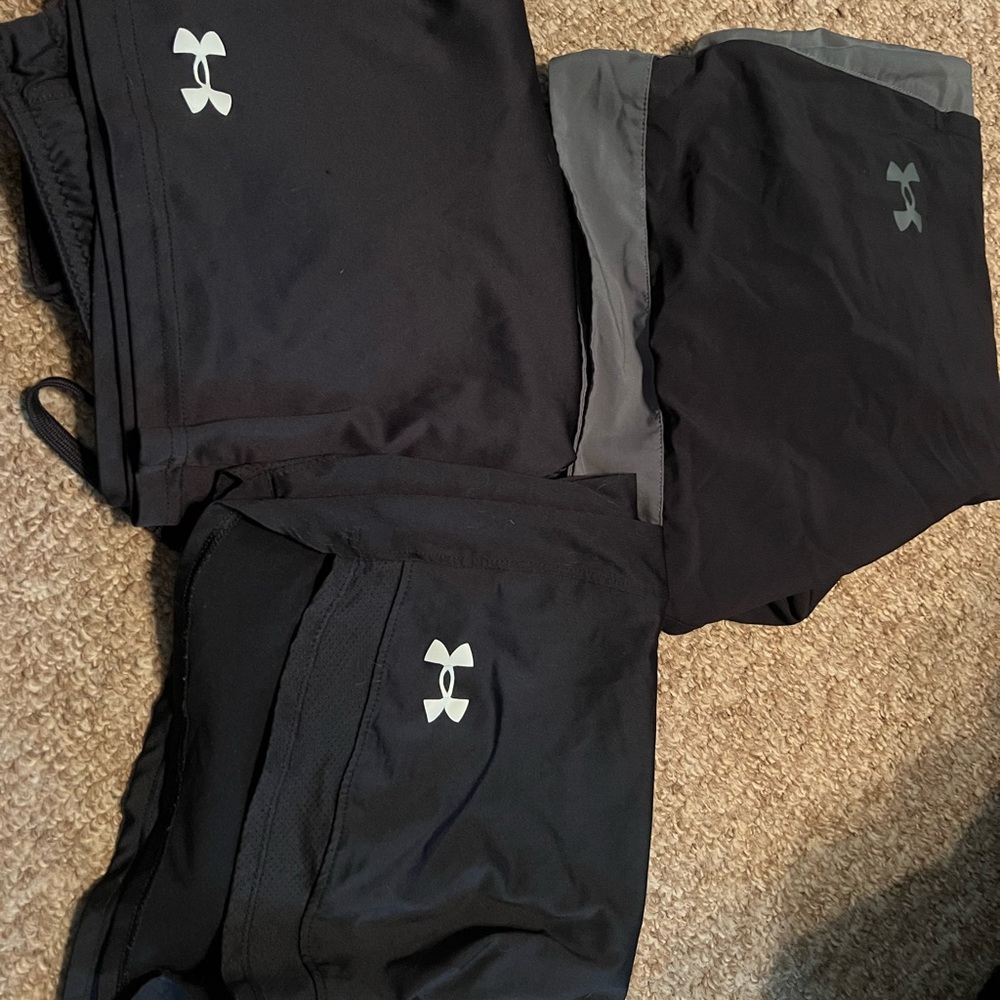Under Armour Black and Gray Athletic Shorts Trio